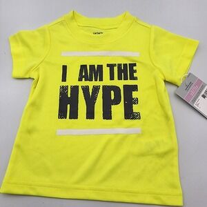 Carter's Neon Yellow I am The Hype Graphic Tee Shirt - 9 Months NWT‎